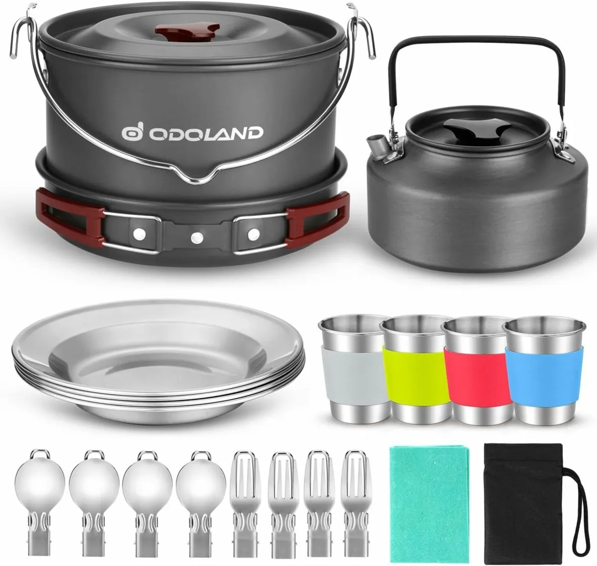 Camping Cookware Kit for 3-4 People Portable - Image 1