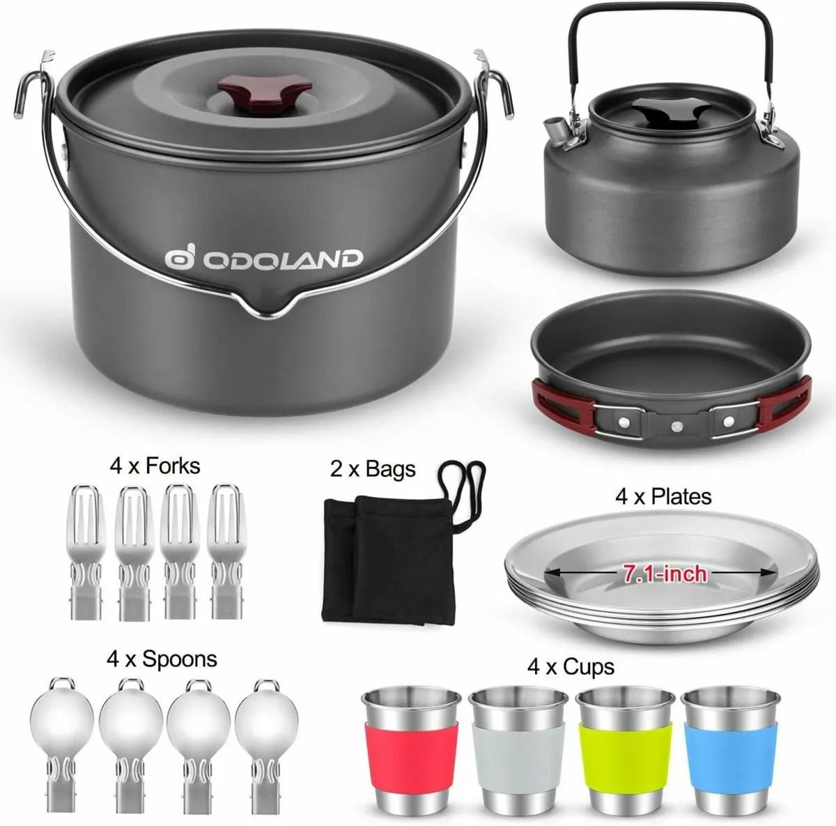 Camping Cookware Kit for 3-4 People Portable - Image 2