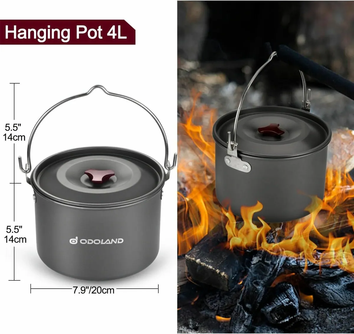 Camping Cookware Kit for 3-4 People Portable - Image 3