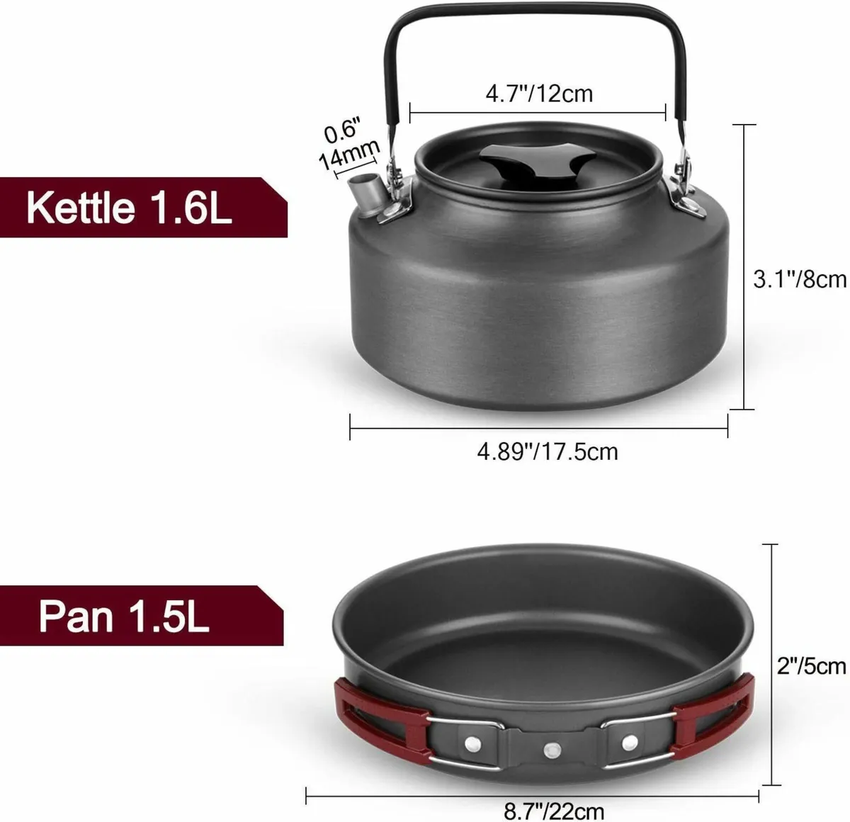 Camping Cookware Kit for 3-4 People Portable - Image 4