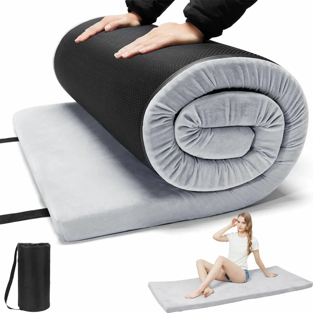 Foam Camping Mattress - Portable Roll Up Sleeping - Image 1
