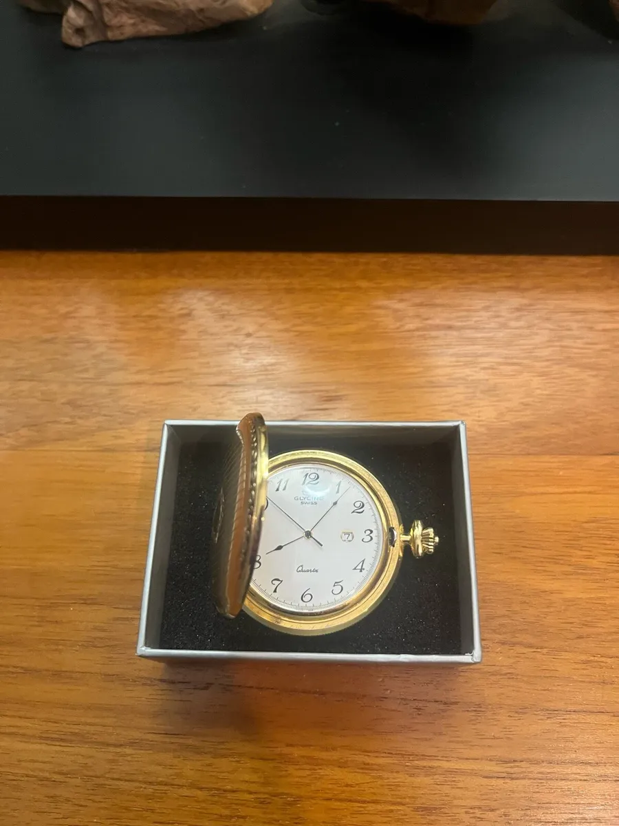 Vintage Glycine Swiss Gold Plated Pocket Watch - Image 2