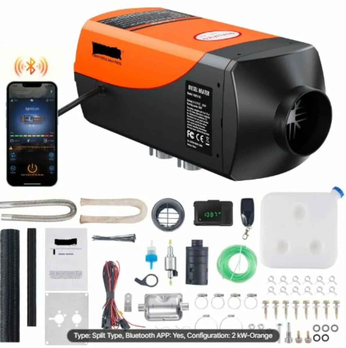 Bluetooth App Control Diesel Air Heater, 12V 2KW - Image 1