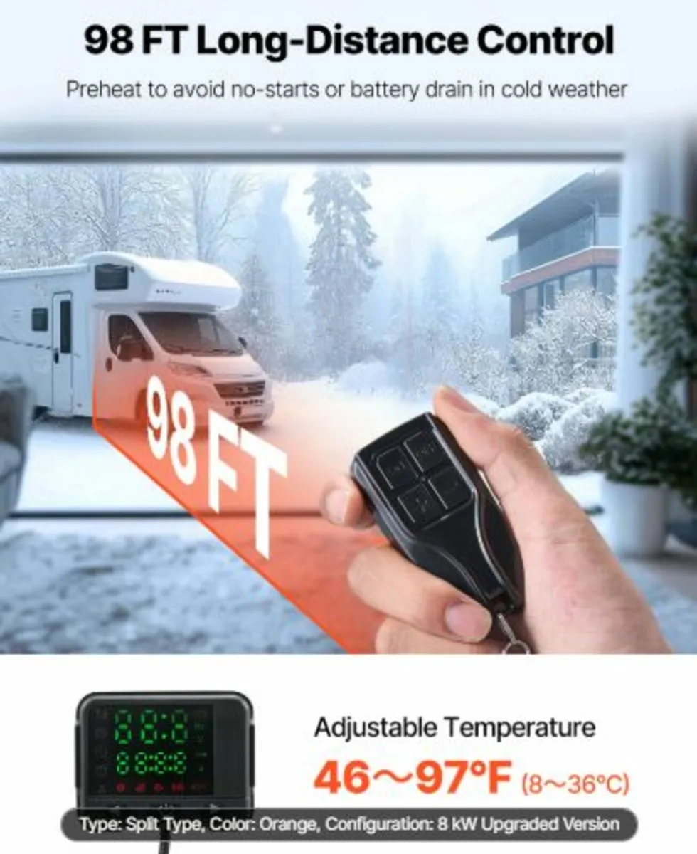 Diesel Air Heater, 5-8KW DC12-24V, Fast Heating - Image 2