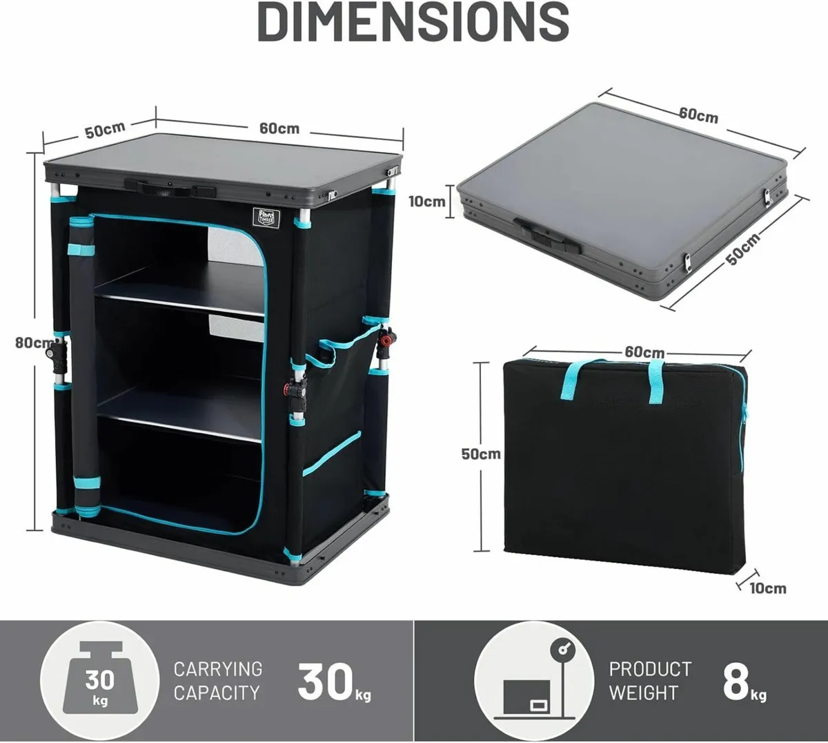 Compact Camping Storage Pop Up Folding Kitchen - Image 2