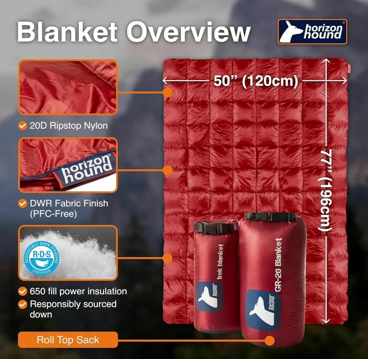 GR-20 Down Camping Blanket - Outdoor Travel Quilt - Image 3