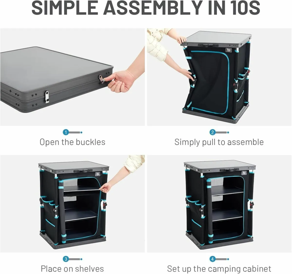 Compact Camping Storage Pop Up Folding Kitchen - Image 4