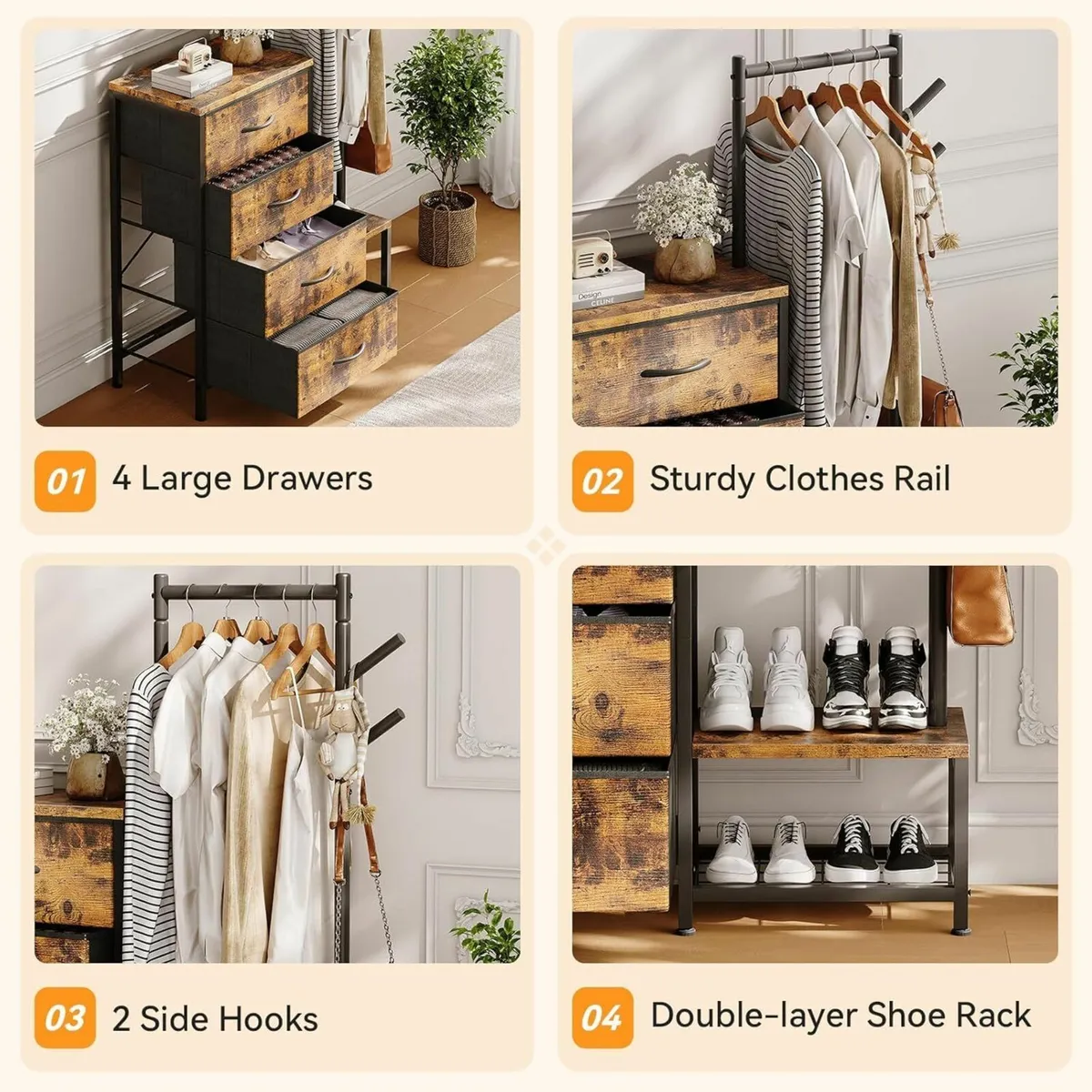 3 in 1 Chest of Drawers Bedroom Including 4 - Image 4