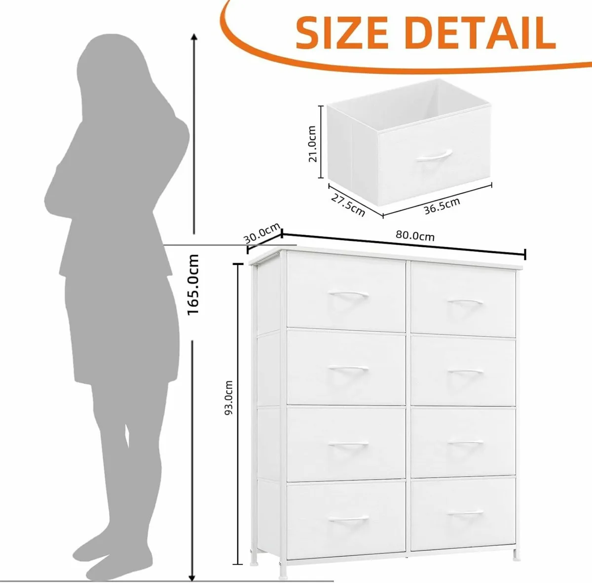 Tall Chest of Drawers for Bedroom with 8 Wide - Image 3