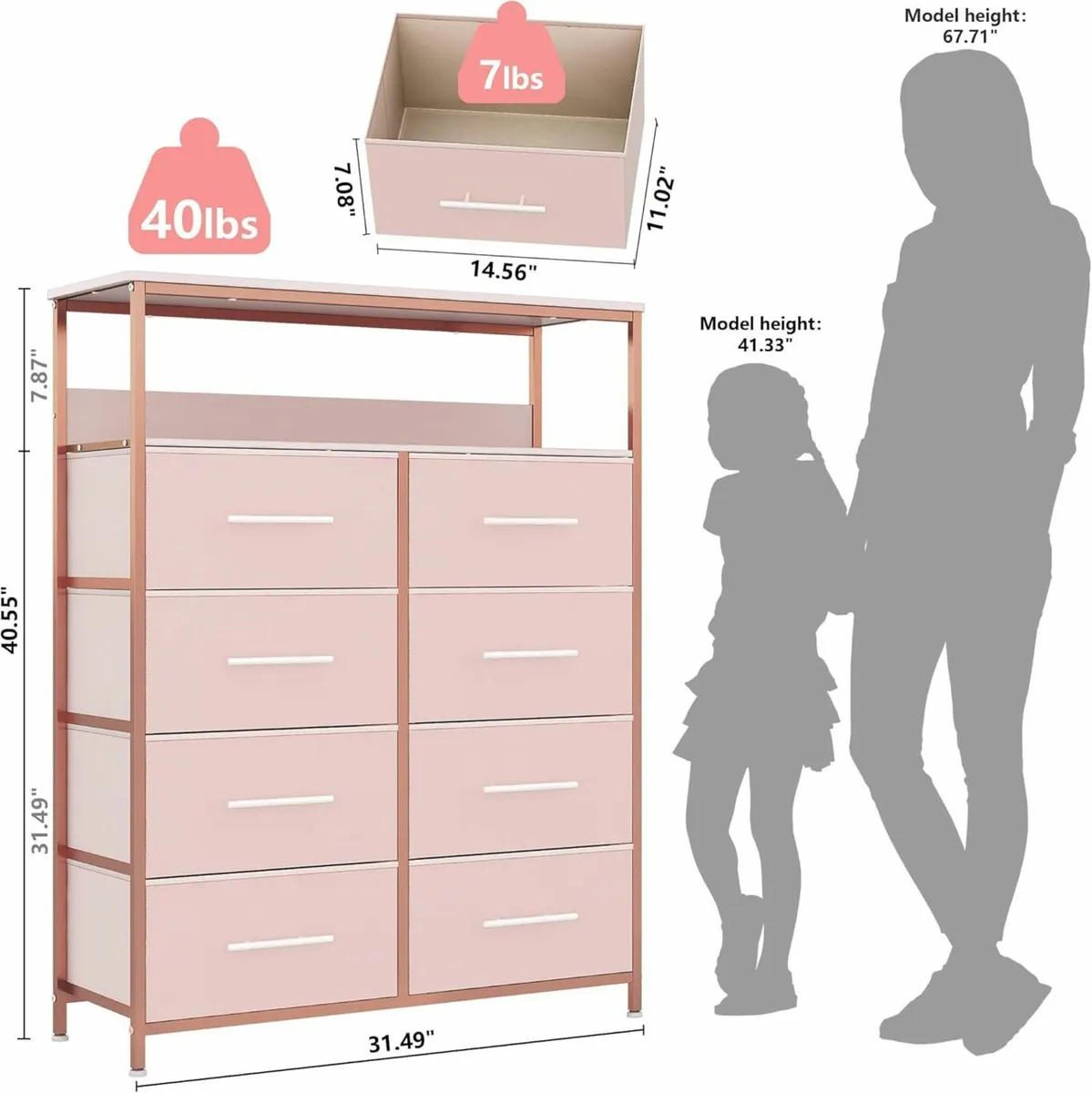 Chest of Drawers Dresser for Bedroom with 8 - Image 3