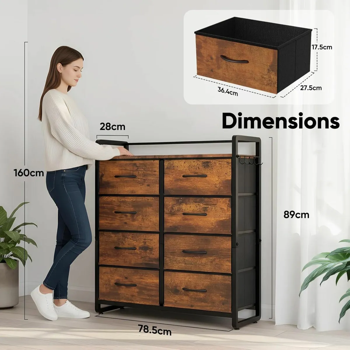Chest of Drawer with 8 Drawers Large Capacity - Image 2