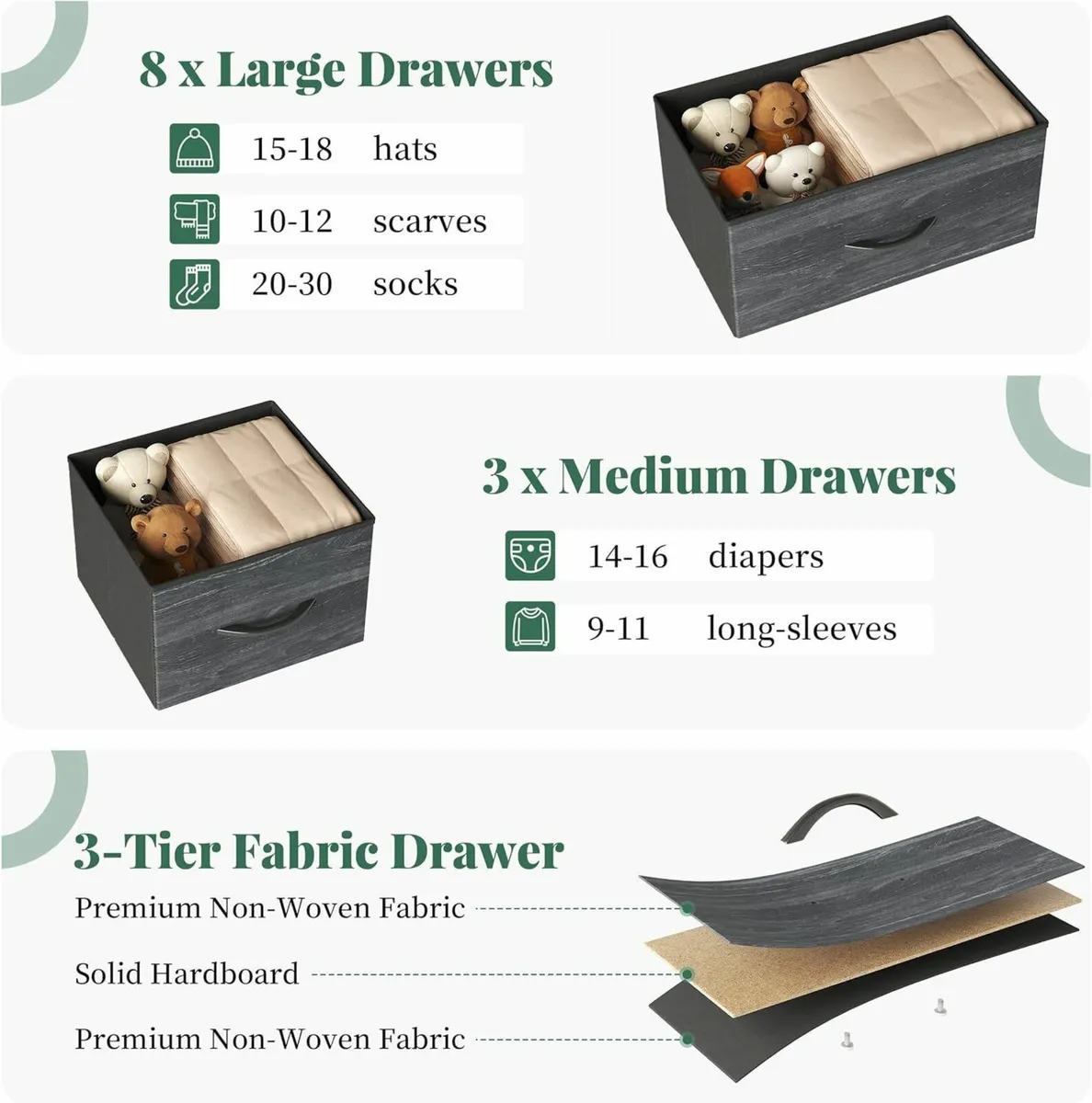 Chest of Drawers with Pockets for Small Space 11 - Image 3