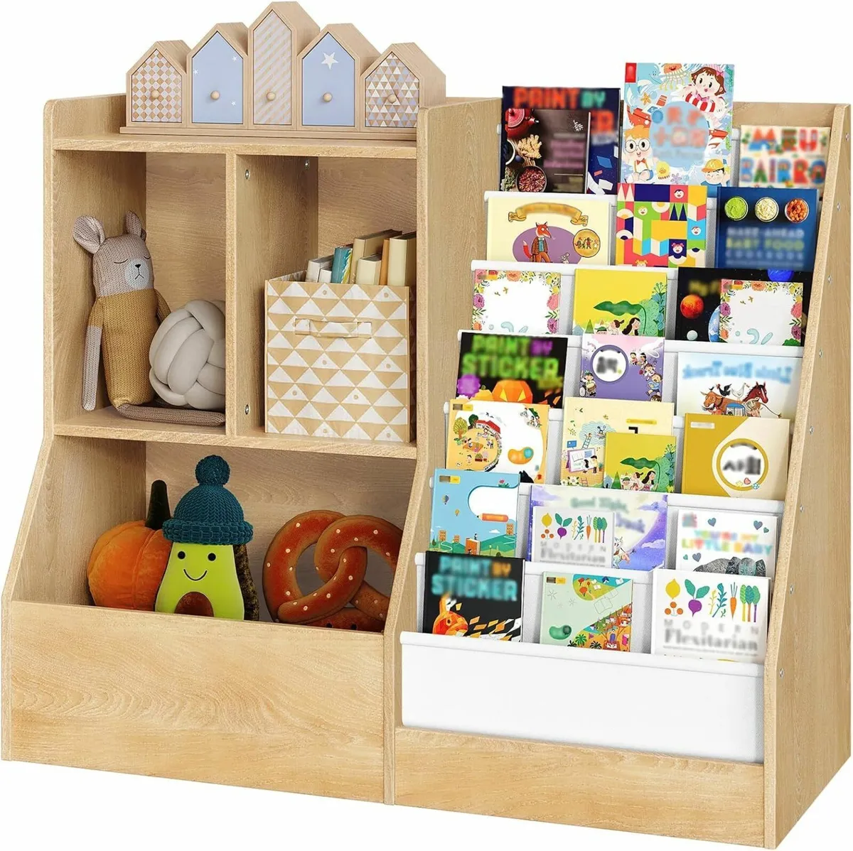 100 cm Kids Bookshelf and Toy Storage 7 Layer - Image 1
