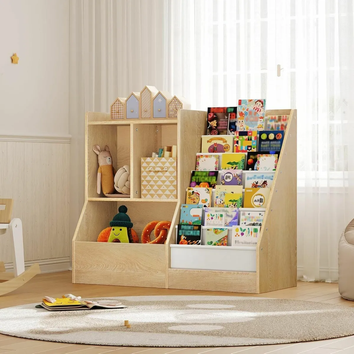 100 cm Kids Bookshelf and Toy Storage 7 Layer - Image 2