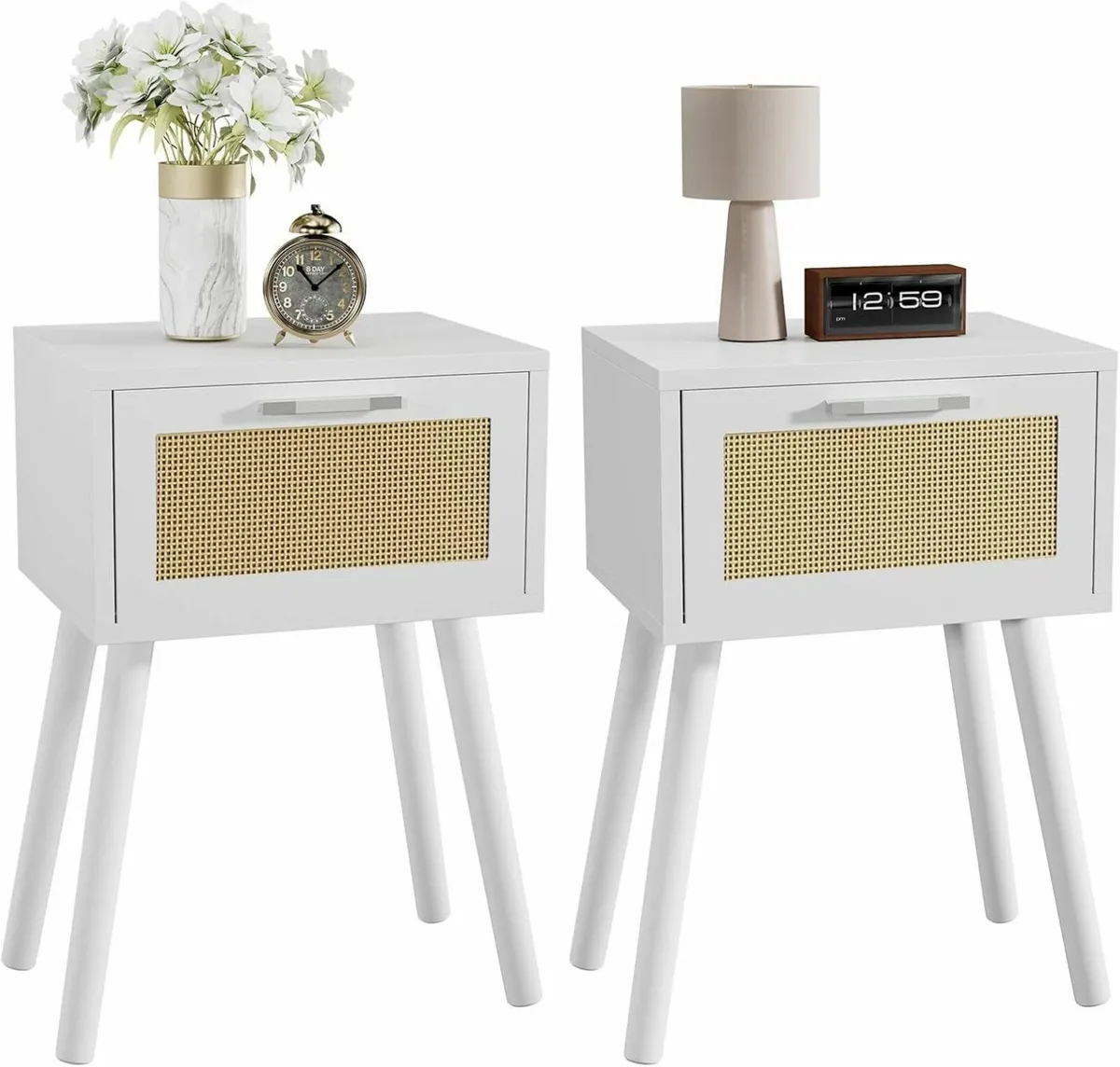 Nightstand Set of 2 End Table Small Bedside - Image 1
