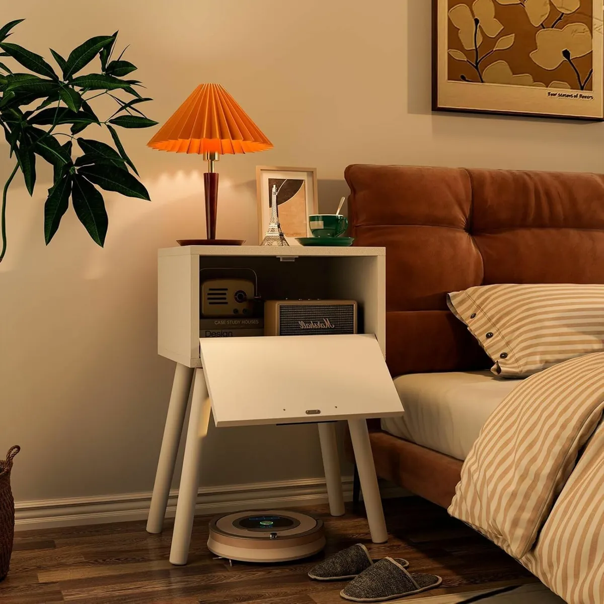 Nightstand Set of 2 End Table Small Bedside - Image 4