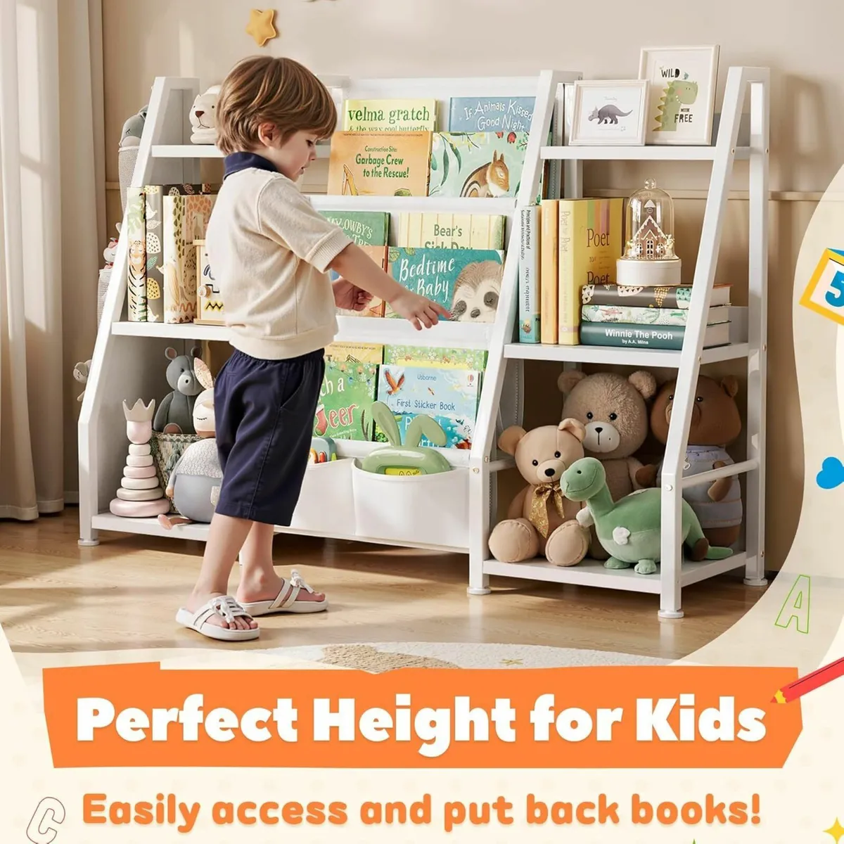 Kids Bookshelf and Toy Storage: 3-Tier Book Shelf - Image 3