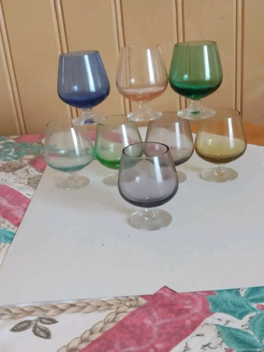 1950's set of miniature brandy snifter glasses - Image 1