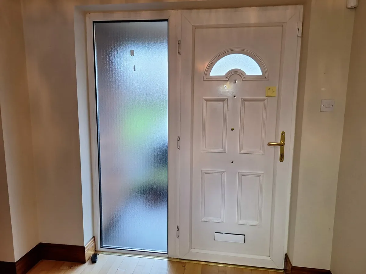 PVC front door, glass panel & frame - Image 1