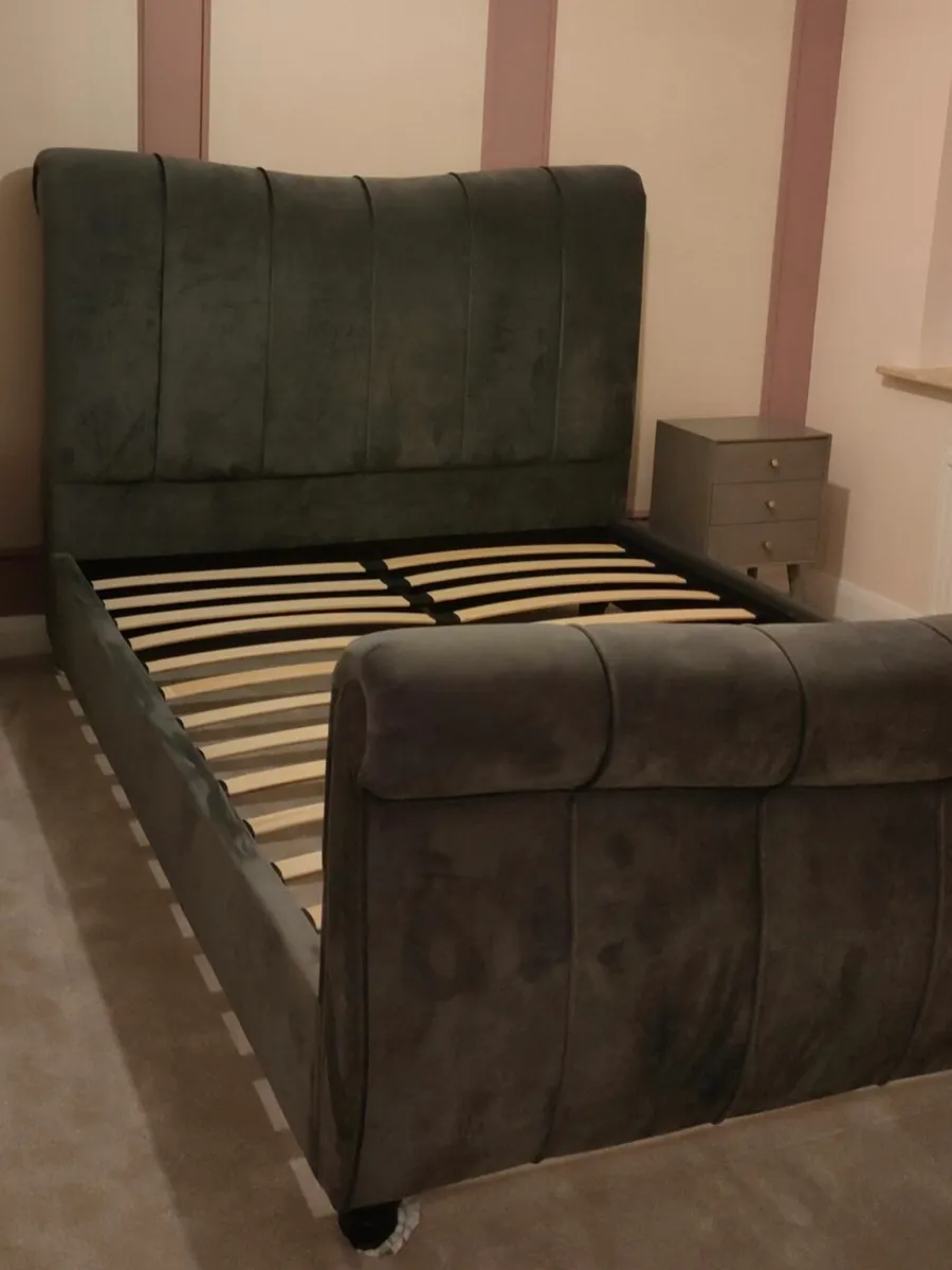 King size sleigh bed frame for sale - Image 1