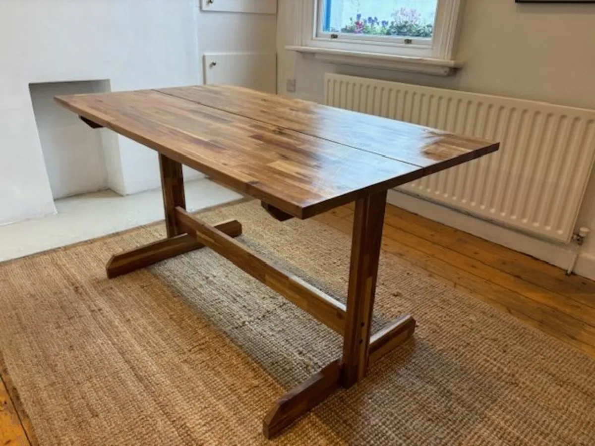 Solid Acacia Wood Dining Table - Seats 4 - Image 4
