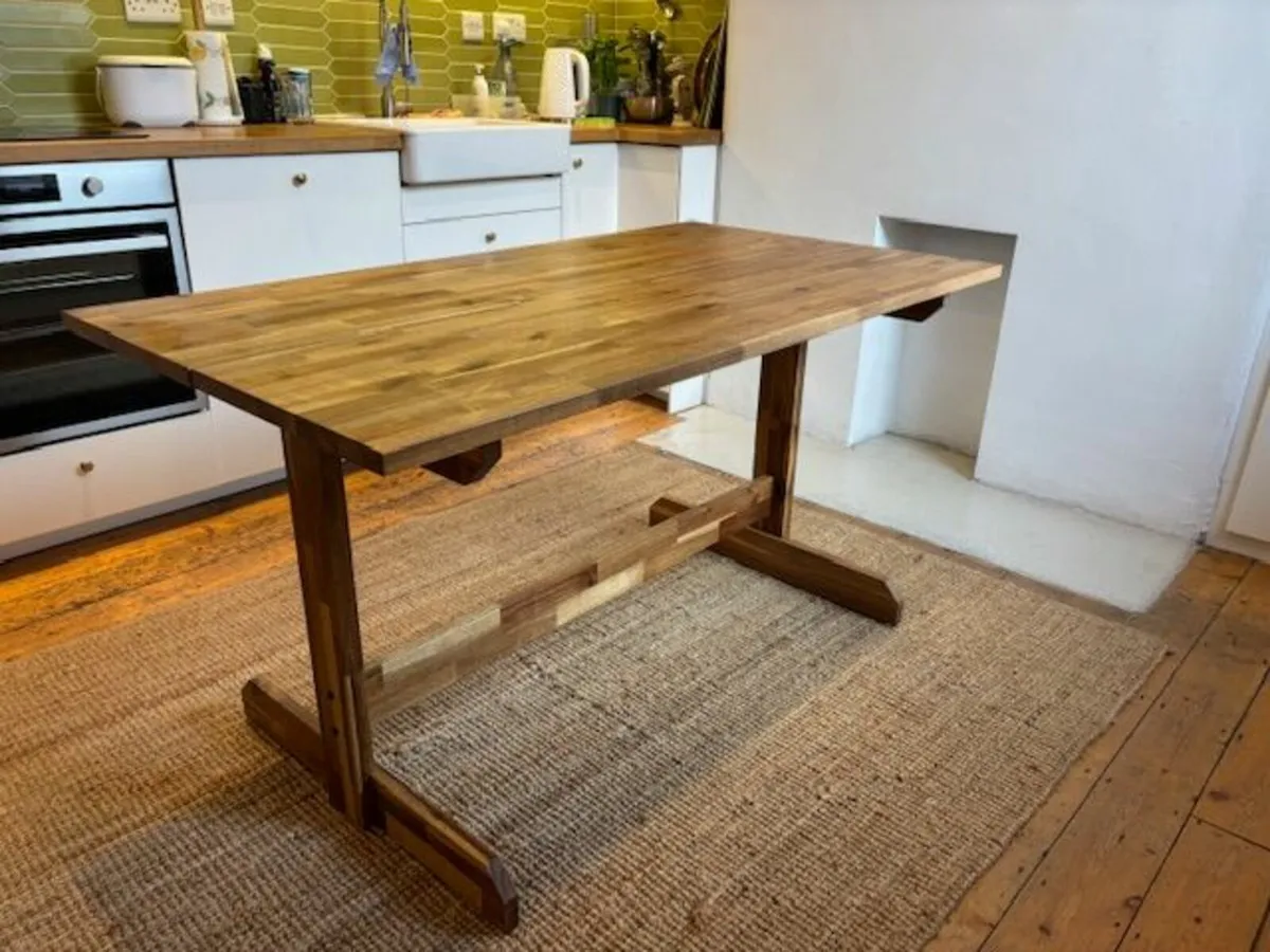 Solid Acacia Wood Dining Table - Seats 4 - Image 3