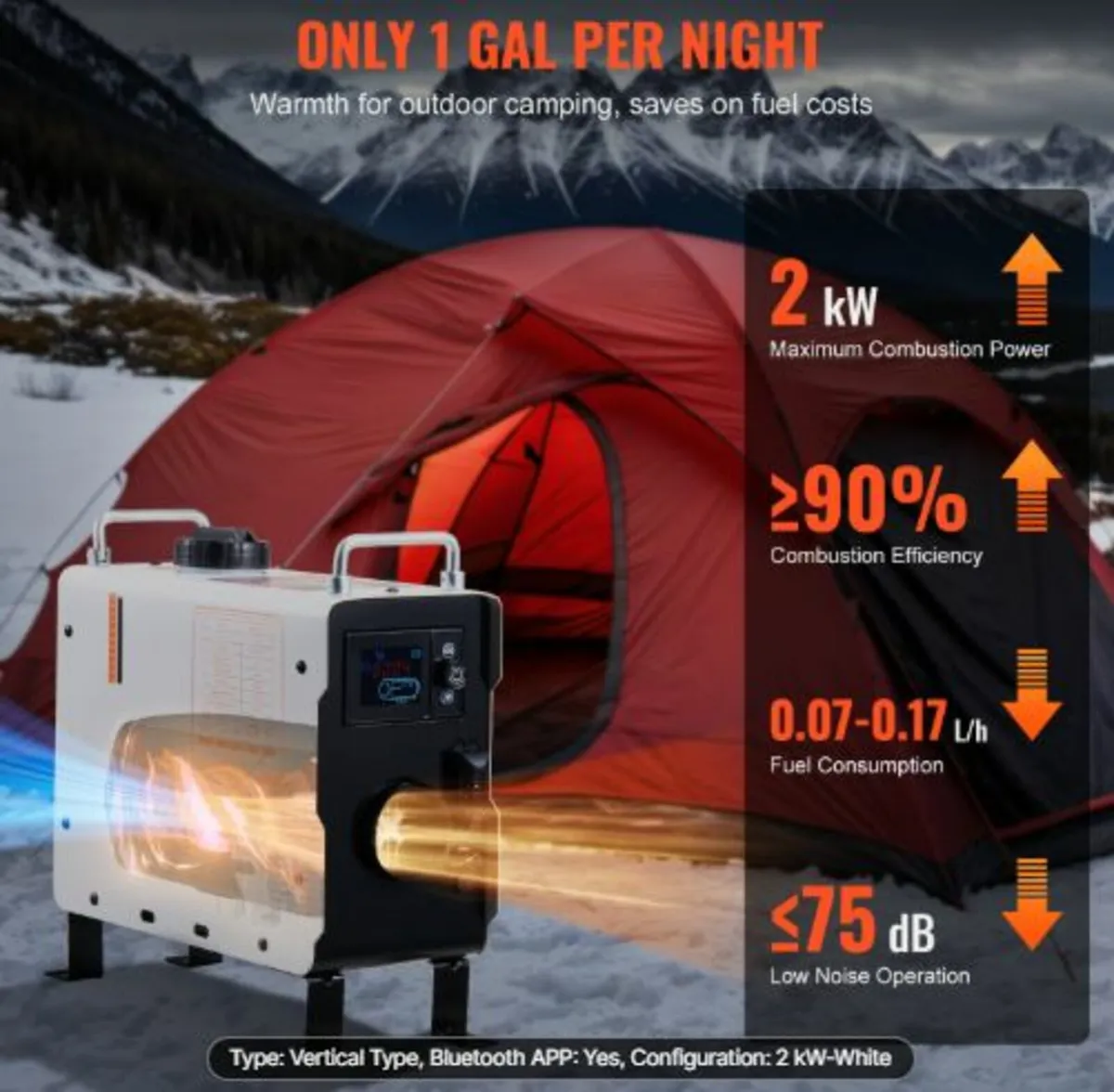2KW Diesel Heater, 12V/24V All in One Diesel Air - Image 2