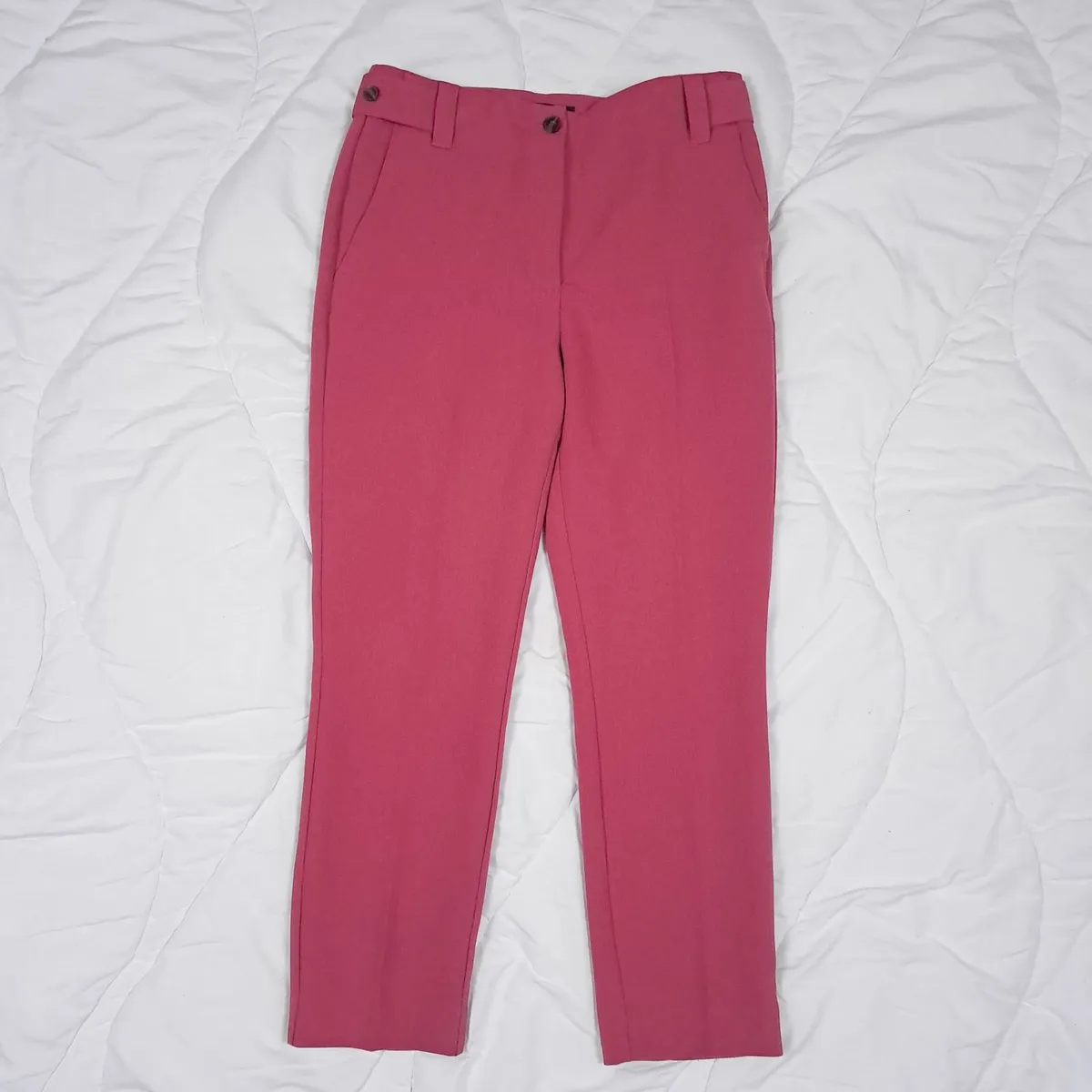 Next Pink High-Waist Straight Leg Trousers 10-12UK - Image 1