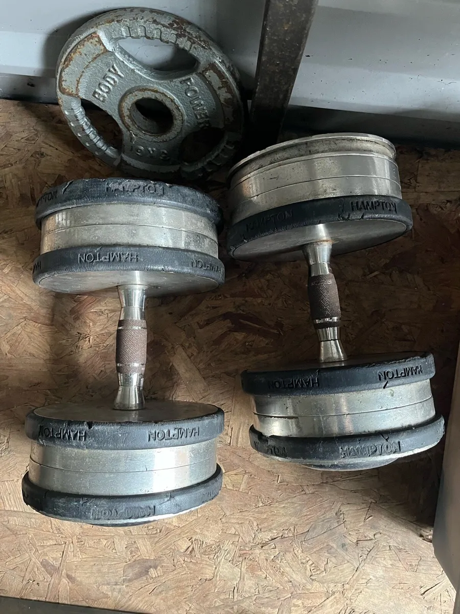 2x35kg hampton commercial chrome dumbbells - Image 1