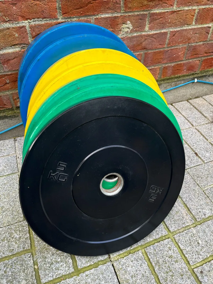 100kg Olympic bumper weight plates set - Image 1