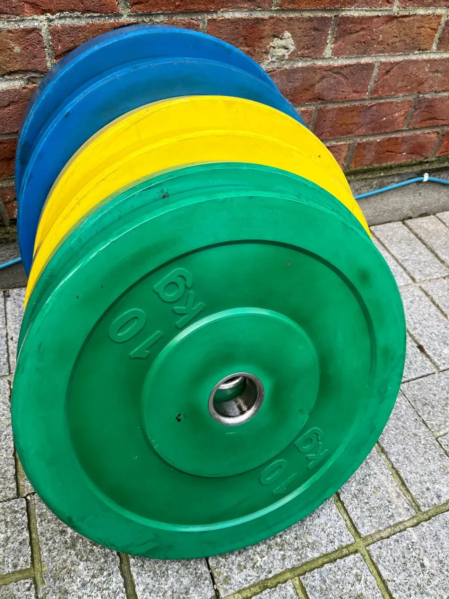 100kg Olympic bumper weight plates set - Image 2