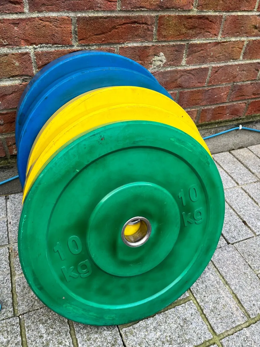 100kg Olympic bumper weight plates set - Image 3