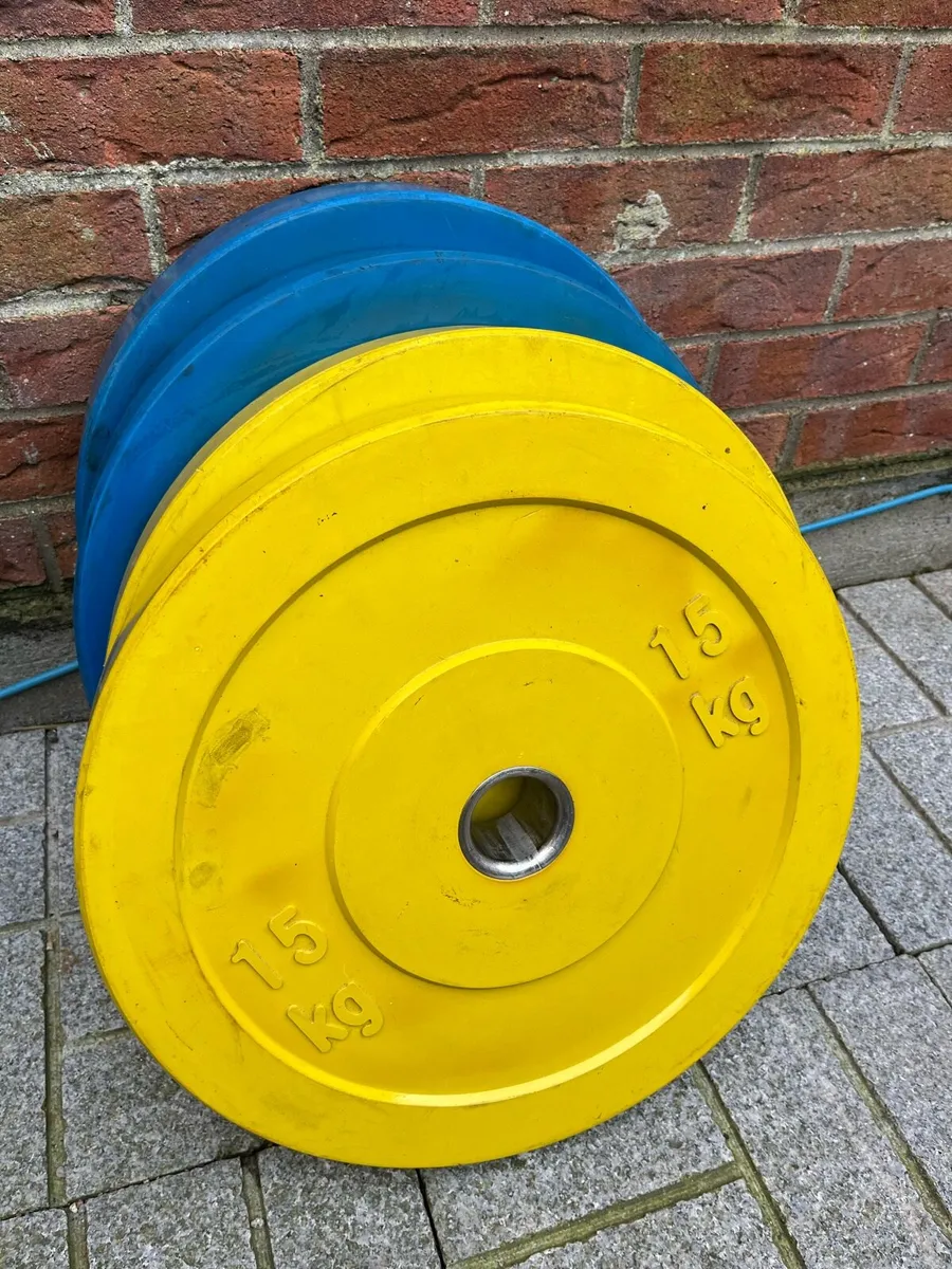 100kg Olympic bumper weight plates set - Image 4
