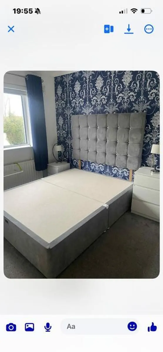 Double bed base and headboard