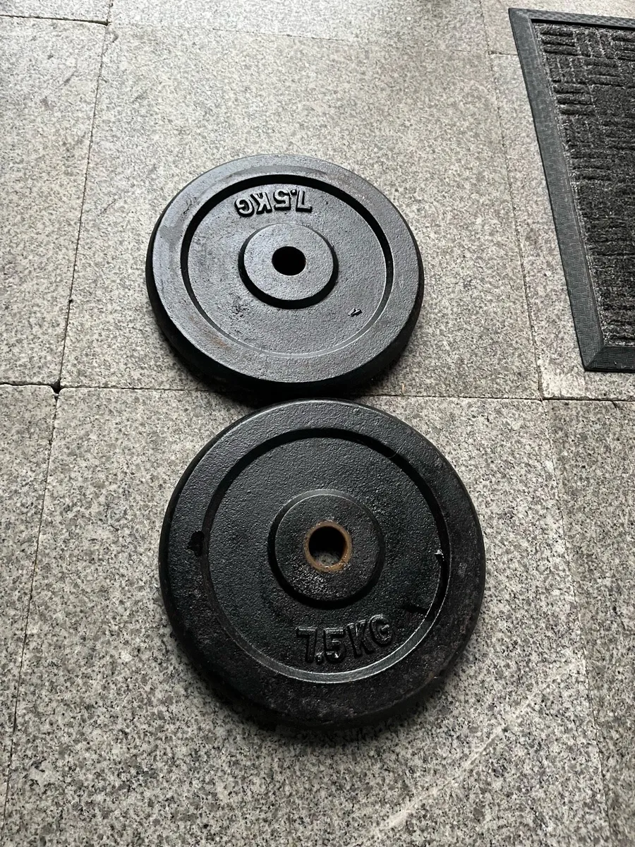 2x7.5kg standard 1” diameter weight plates