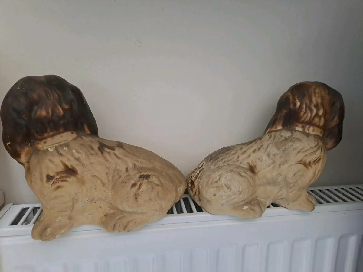 1930s Vintage Plaster Spaniel Dog Ornaments - Image 2