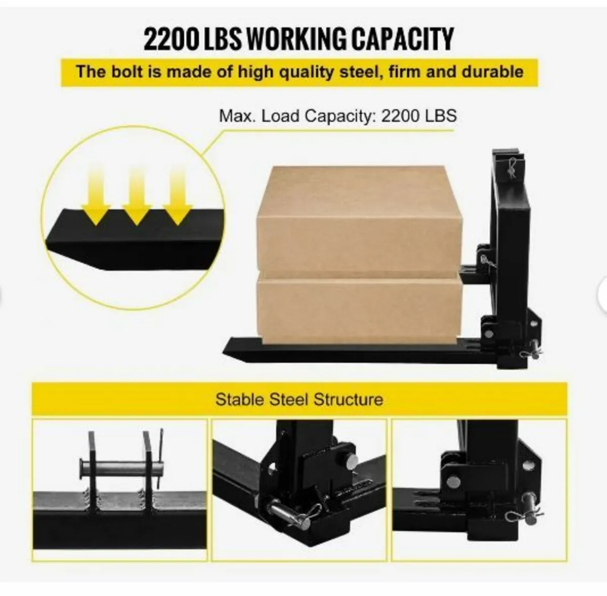 3 Point Hitch Pallet Fork 907.2 kg - Image 4