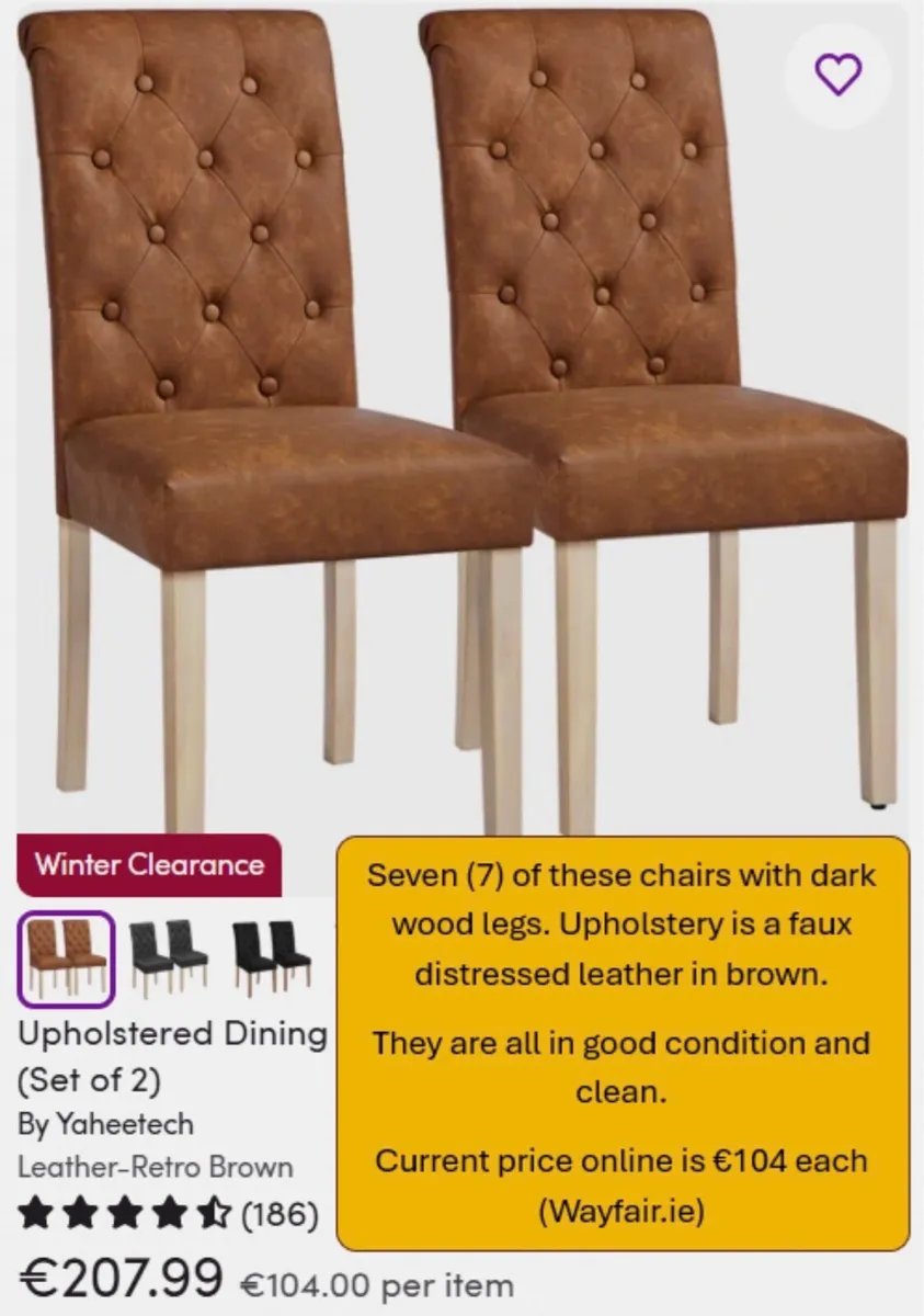 7 Dining Chairs - Image 2