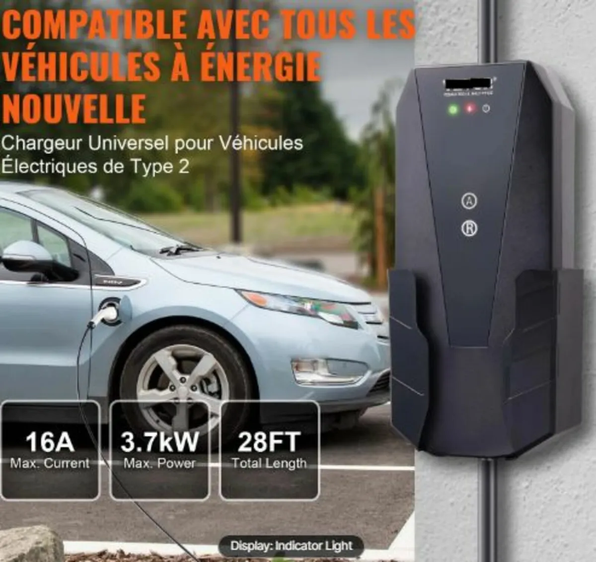 Portable EV Charger Type 2, 16A 3.7 kW, Electric - Image 2