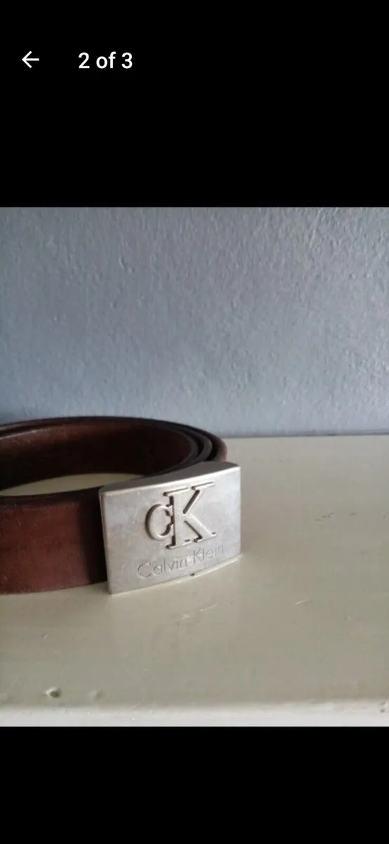 Vintage Calvin Klein Brown Leather Belt - Image 2
