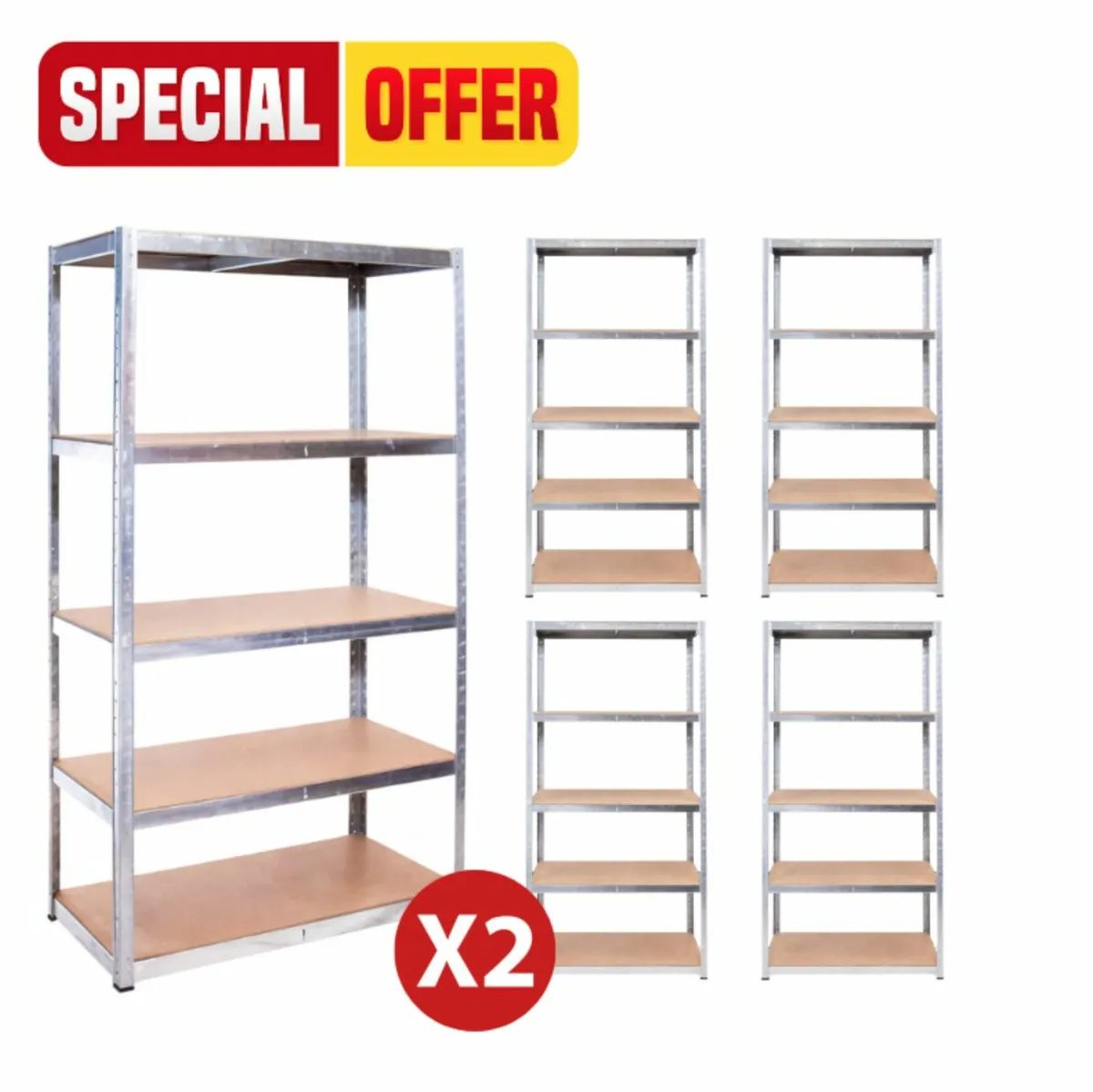 10x bays of flatpack shelving - Image 1