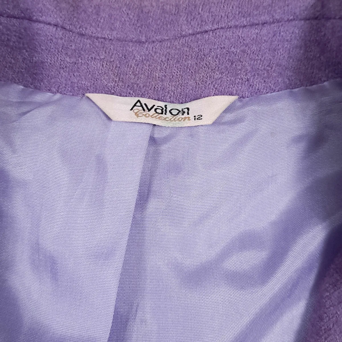 Avalon Lilac Purple Boucle Wool Jacket Blazer 12UK - Image 2