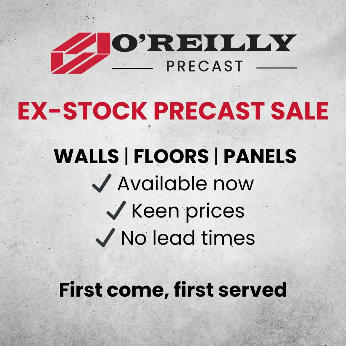 Ex-Stock Precast Clearance Sale