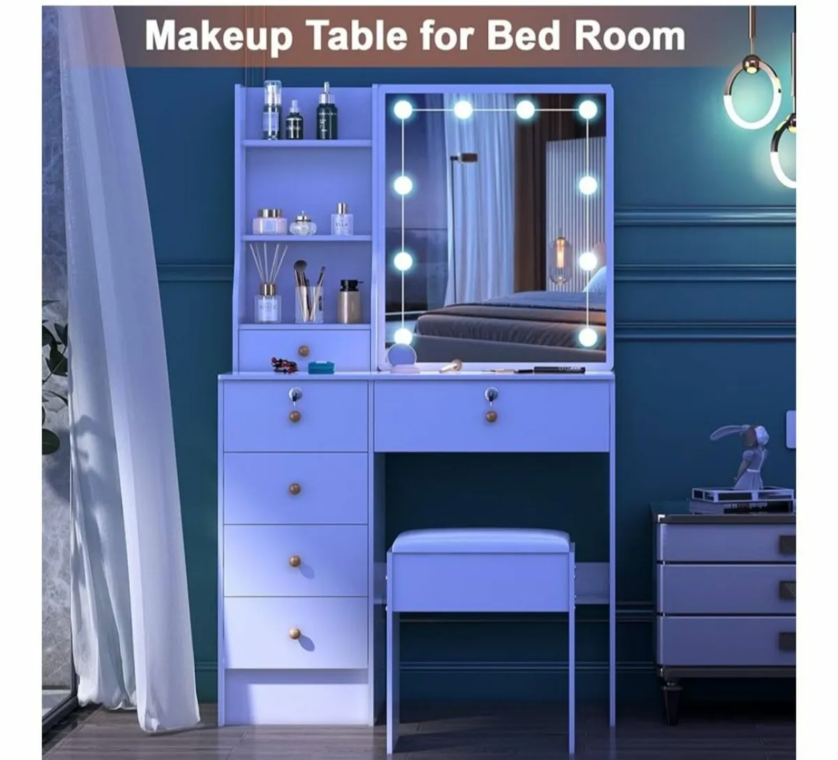 Dressing table vanity & stool - Image 1