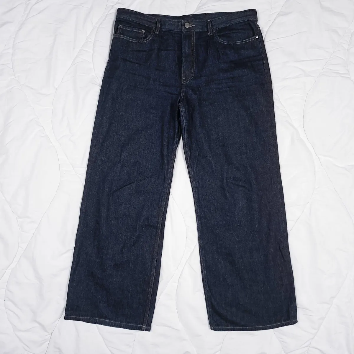 Uniqlo Indigo Blue Low Rise Straight Jeans 16UK - Image 1