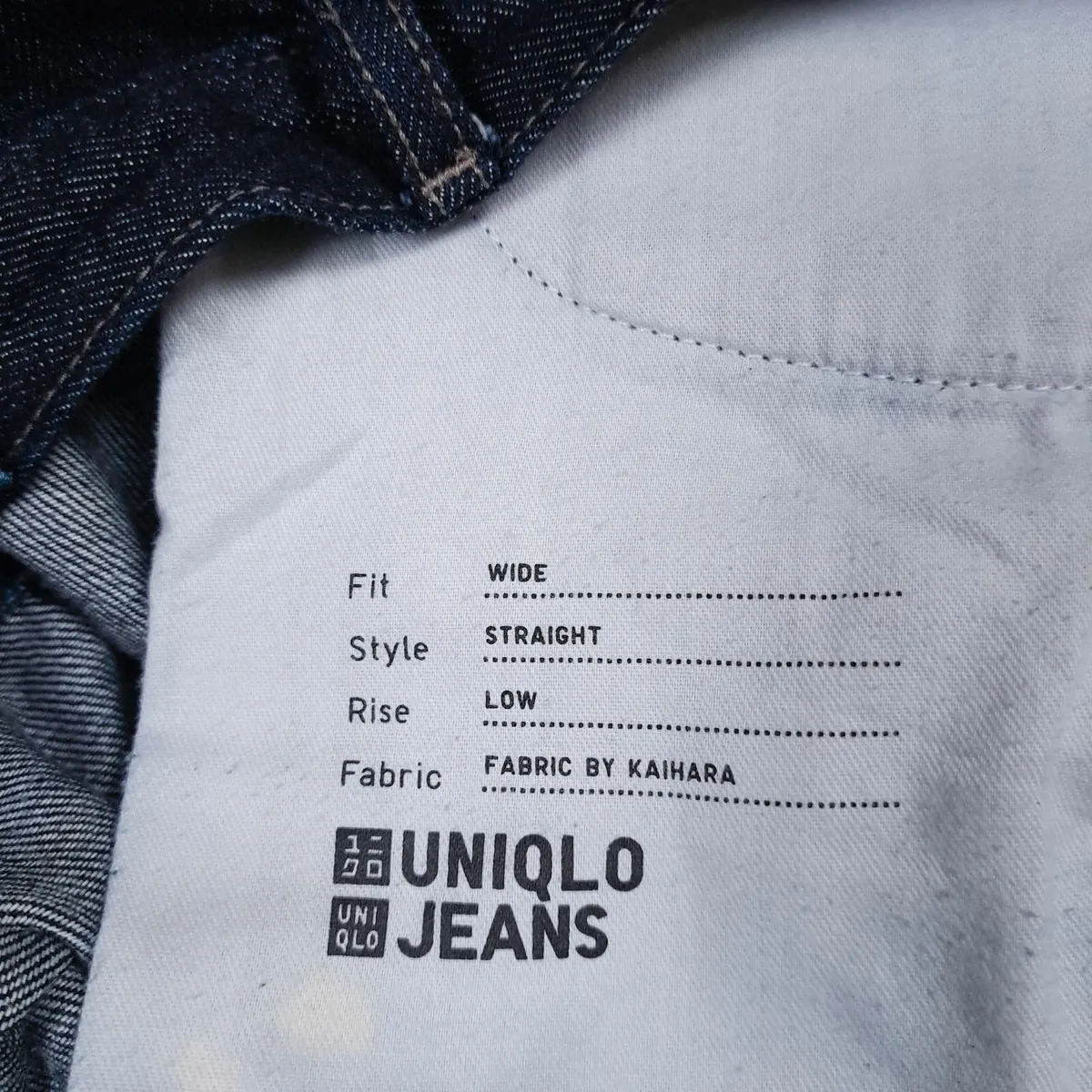 Uniqlo Indigo Blue Low Rise Straight Jeans 16UK - Image 3