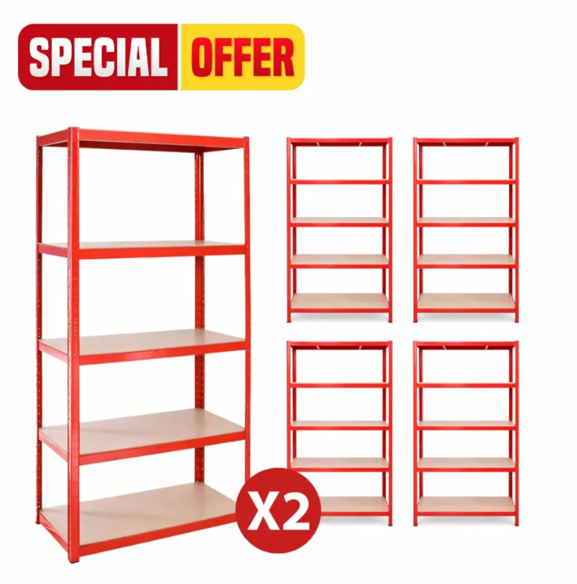 10x boltless flatpacked shelving - Image 1
