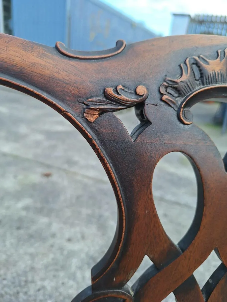 Pair of 19th century Chippendale style chairs - Image 4
