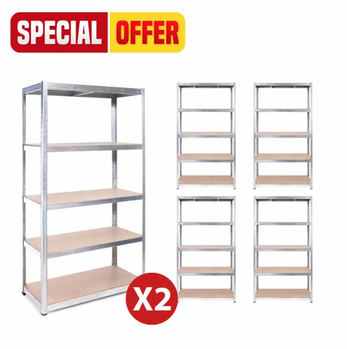 10x bays of flatpack shelving - Image 1