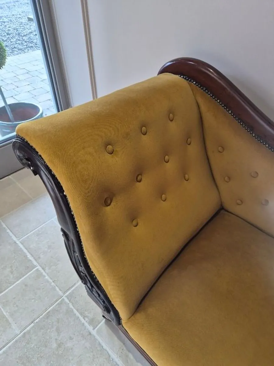 Late Victorian Mahogany Chaise Lounge - Image 3